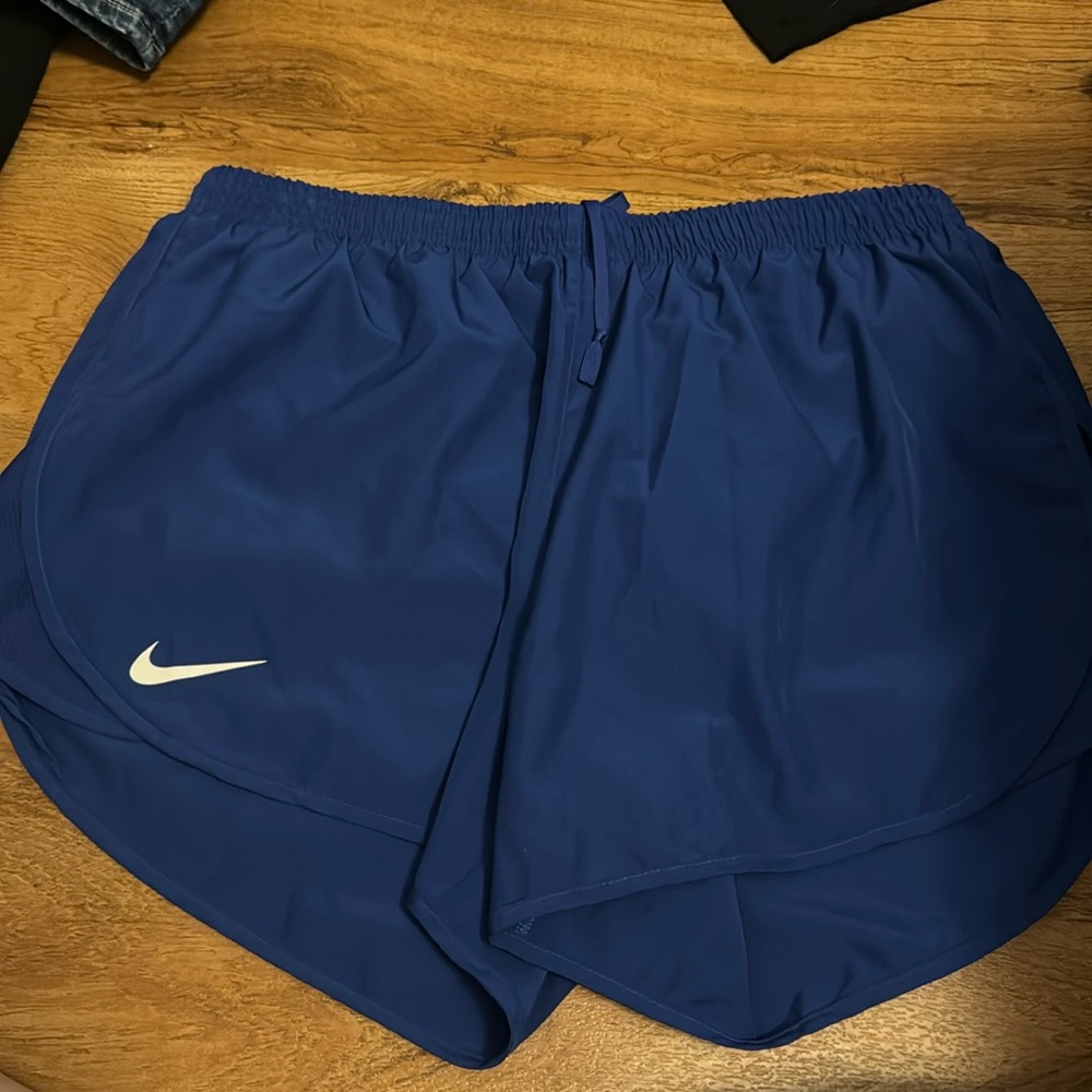 Nike Women's Navy Blue Drifit Athletic Running Shorts Size Large